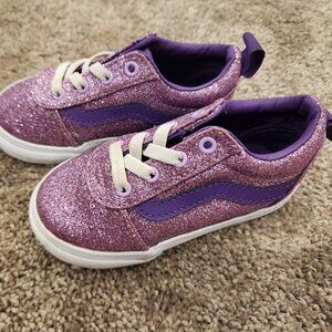 VANS Ward Purple Glitter Baby Toddler Sneakers Size 6